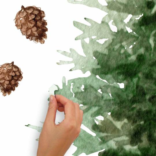 Watercolor Evergreen Peel And Stick Giant Wall Decals